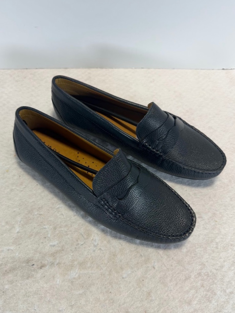 Marc Joseph New York MUNY Womens 10.5 Dark Navy Leather Penny Loafers